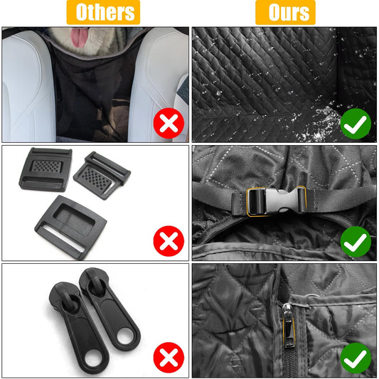 TTCR-II Compatible with Car Seat Cover Dog Back Seat Tesla Model 3 Y S 2018-2023 Waterproof & Scratch-Resistant Dog Blanket Car Backseat for Side Protection & Viewing Window Model 3 Y Car Seat Cover Dog Blanket