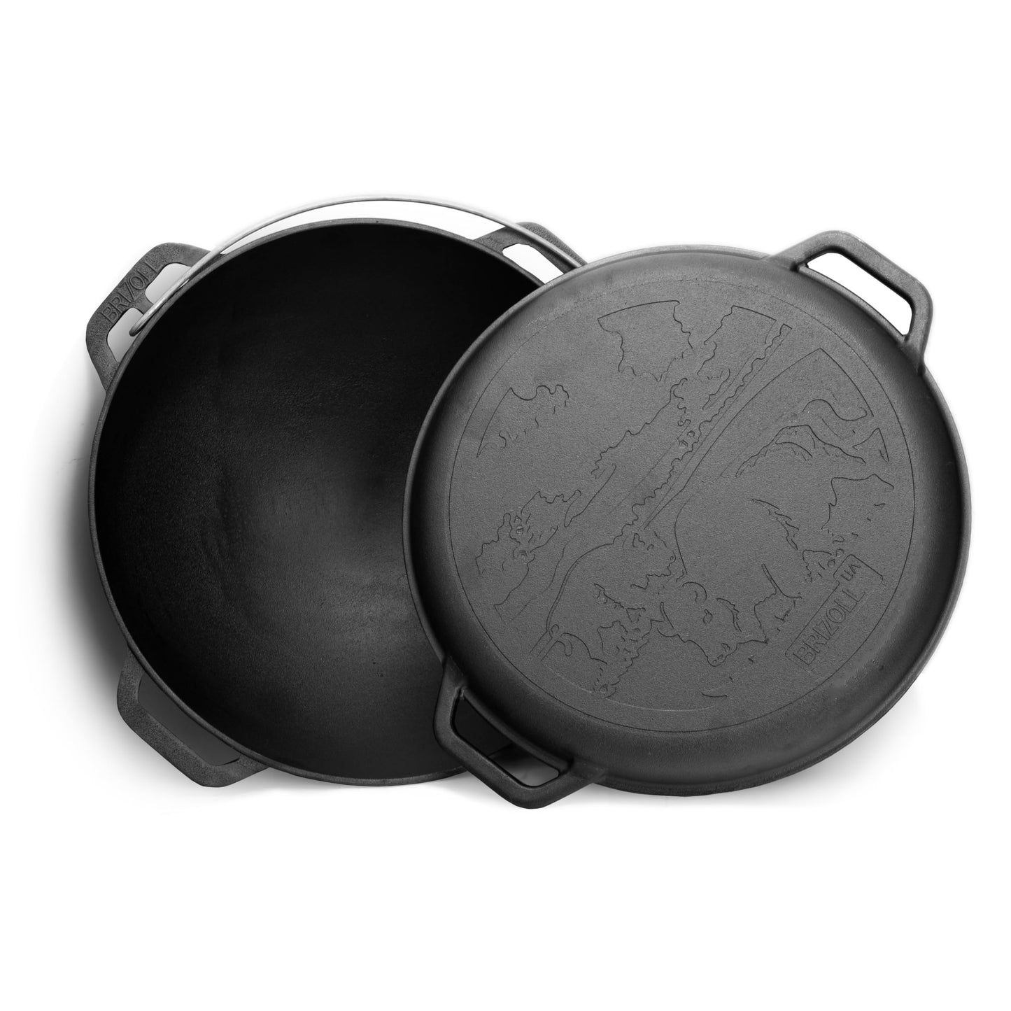 4BIG.fun Cast Iron Kazan 8 L Swivel Pot Kasan with Lid Frying Pan Wok Pan Grill Camping Pot Kettle Asia Wok Traditional Cast Pot Grill Wok