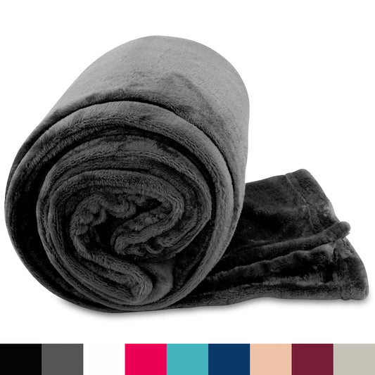 Leonado Vicenti Flannel Blanket - Soft Fleece Throw - Warm Wool Blanket - Living Room Blanket - Couch Throw - Solid Colors - THREE Sizes - Nine Colors - Extra Soft - Oeko-TEX Certified - Easy Care.