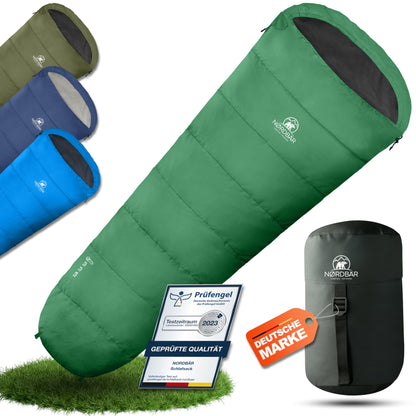 NORDBAER® Sleeping Bag 3 Seasons & Summer Ultralight [750g/1500g] | Camping Mummy Sleeping Bag | compact size [100GSM/300GMS] | Outdoor Travel Hostel Sleeping Bag | Summer Sleeping Bag