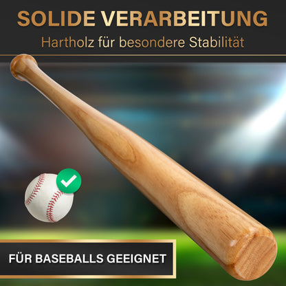 HEROESWORK Baseball bat made of wood or aluminum - Solidly crafted (wood), Non-slip grip 31 inches
