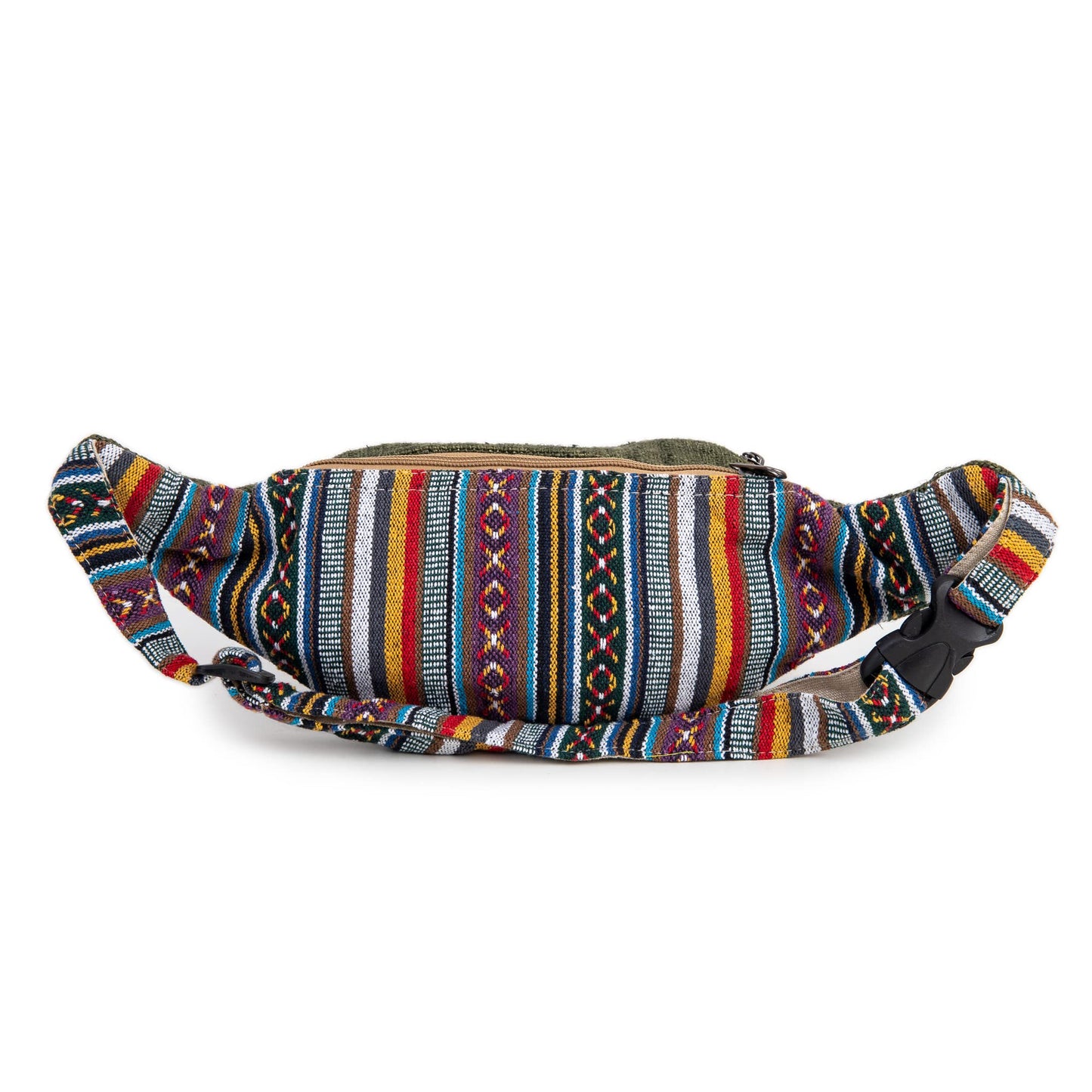 Freakmandu Unisex Hemp Fanny Pack - Boho Hippie Style, Handmade Hip Bag for Hiking, Running, Jogging, Men and Women, Safari.