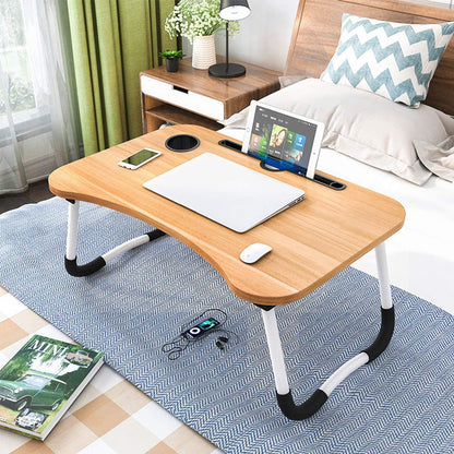 Wa-Very laptop table, lap desk, bed table, laptop stand, notebook desk, folding laptop desk, foldable bed table for reading, bed tray for desk or breakfast tray for bed, and S.