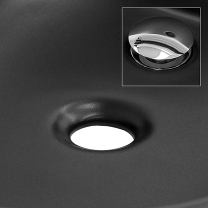 ML-Design ceramic washbasin in matte black Ø 280 x 150 mm, Round countertop basin, Modern washstand, Washbowl with drain hole, Hand washbasin for bathroom/guest toilet.