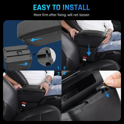 Double Layer Armrest Box for Suzuki Jimny 2019-2023 Center Console Storage Box with Cup Holder Armrest Accessory Black