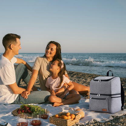 Lifewit 21L Insulated Cooler Bag, Thermo Lunch Tote, Cooler Backpack, Leakproof Double Decker Cooler Bag for Men, Women, Moms for Lunch, Picnic, Shopping, Travel, Grey