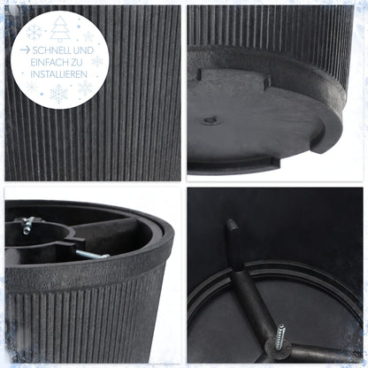 KADAX Christmas tree stand, made from recycled plastic, for real trees up to 250cm in height. Graphite color.