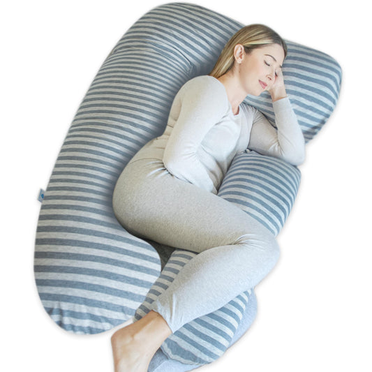 PharMeDoc Pregnancy Pillow - Side Sleeper Pillow, U-Shape Pregnancy Pillow and Nursing Pillow - Support for Back, Hips, Legs, Belly for Pregnant Women, Side Sleeper Pillow with Cover