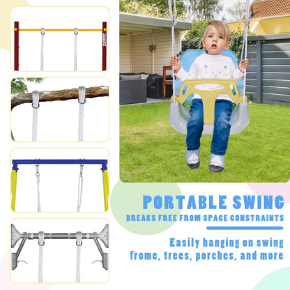 CCLIFE Baby swing with swing frame children's swing swing set outdoor and indoor adjustable from 2 years ZERRO