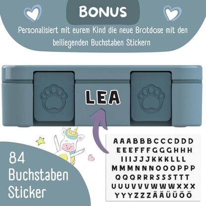 BEARFOOT Bento Box COMPACT | BPA-free kids lunchbox for school & kindergarten | Leak-proof lunchbox for girls & boys | Convenient, lightweight & compact (Tractor-blue, 650ml)