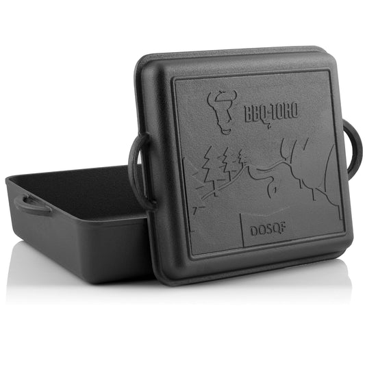 BBQ-Toro Dutch Oven Pan | Cast Iron Pot | 10.8 liters | Preseasoned | Dutch Oven with Lid | DOSQF