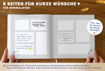 Farewell book for colleagues, teachers, friends - It was nice with you! - Entry book for free design as a farewell gift, 92 pages, Hardcover in Cream Beige, 120g FSC paper, climate neutral