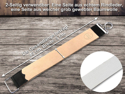Gift shaving set, straight razor set with leather strop and paste from Solingen.