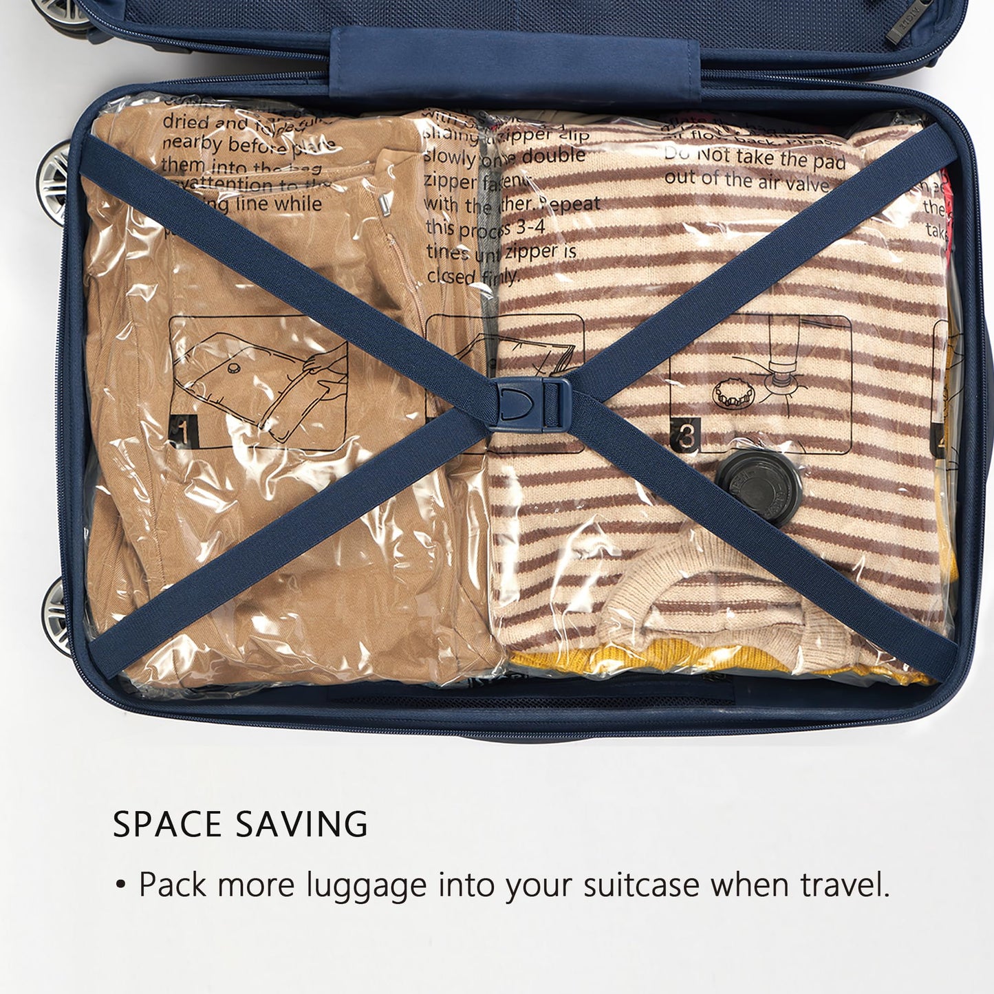 Vacuum storage bags, 10 small bags with electric pump, 10 small travel clothing, space-saving compression bags for clothes, pillows, duvets, blankets.