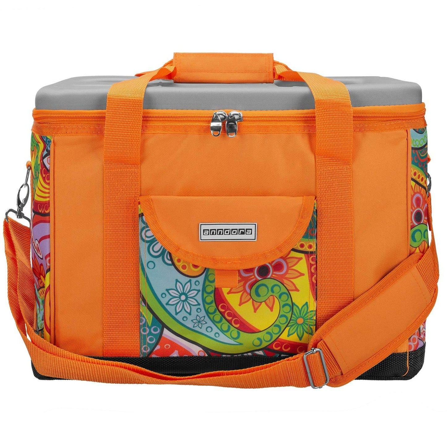 anndora cooler bag XL Paisley orange 40 liters - cooler box insulated bag picnic bag
