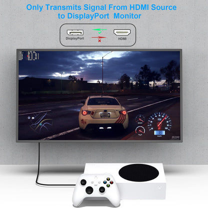 BENFEI HDMI to DisplayPort Cable 6ft, HDMI to DisplayPort Monitor compatible with PC graphics card laptop PS5 Xbox One (360) supports 4K@60Hz 2K@144Hz 1080P@165Hz