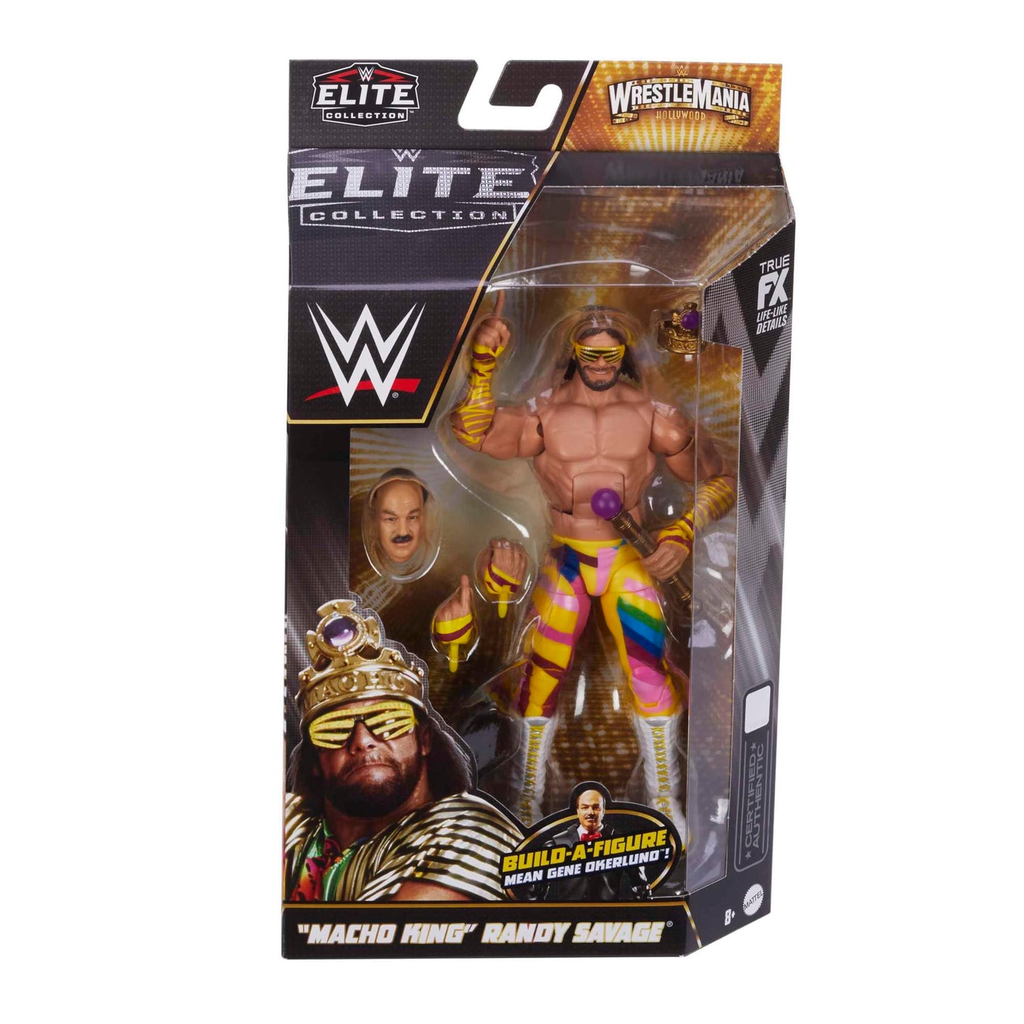 WWE HKP10 - Elite WrestleMania "Macho King" Randy Savage action figure, poseable WWE collector's item with accessories, toy gift for kids and fans ages 8 and up.