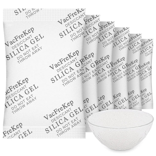 VacFreKep 5 grams 300 pieces Moisture Absorber Sachets, Silica gel Desiccant Packs for storage, Silica Gel Packets as a desiccant.