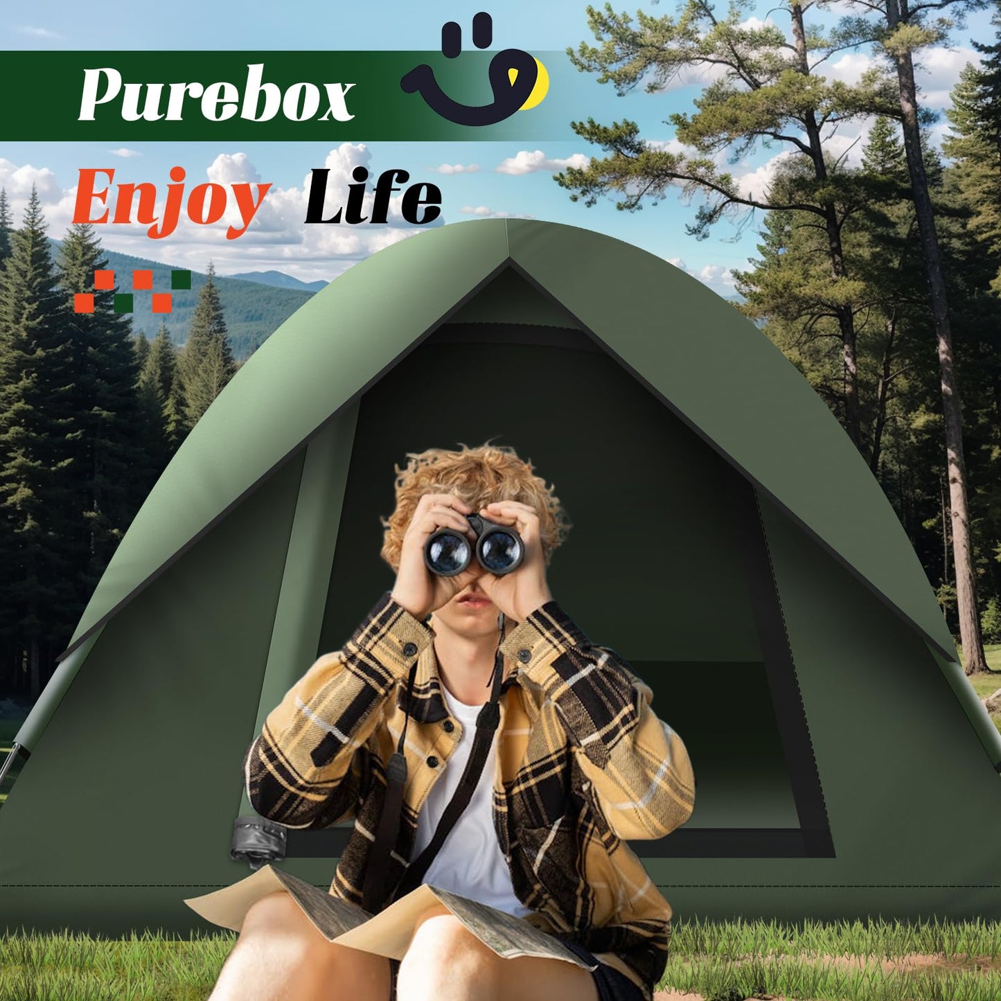 Tent 2-3 Person Camping Tent, Ultralight Dome Tent Waterproof & Windproof 3-4 Season, Small Pack Size, Suitable for Trekking, Camping, Outdoor