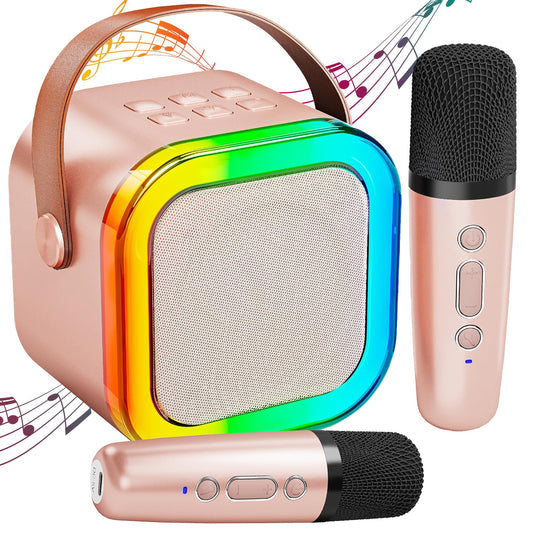 Karaoke machine with 2 karaoke microphones music instrument accessory: Wowstar karaoke system with 2 microphones - Mini karaoke machine - Speaker karaoke box set - Gifts for girls