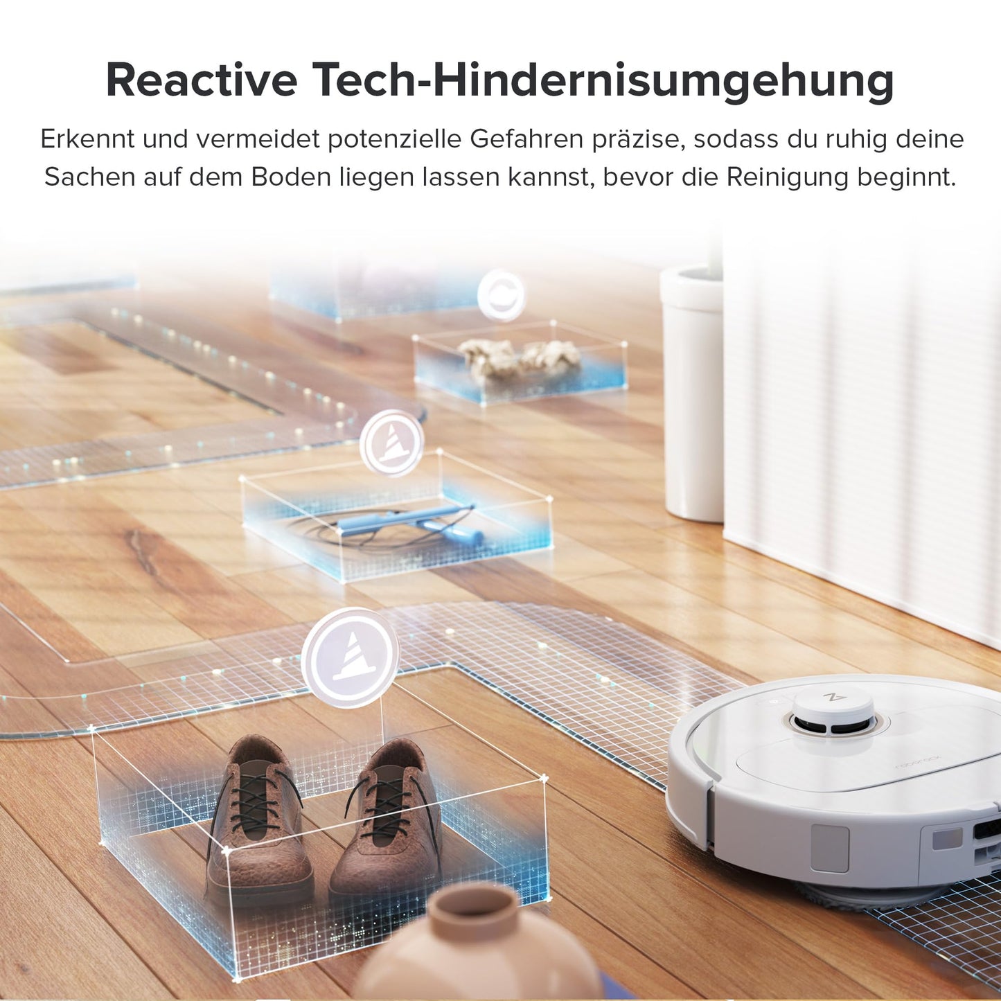 Roborock Qrevo Pro robot vacuum with mopping function & lift-able mop, FlexiArm design edge cleaning, 7,000 Pa, 60°C hot water mopping, Custom carpet strategy (White)