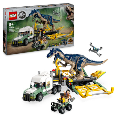 LEGO Jurassic World Dinosaur Missions: Allosaurus Transporter, Dino Playset, Gift idea for kids featuring Minifigures Kenji, Darius, and Yaz. For boys and girls aged 8+. 76966