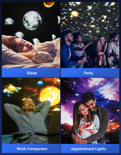 Febotak Home Planetarium Nebula Moon Planet Star Ceiling Projector with 12 films, Galaxy Light 3D Night Light Projection Lamp, Zoom, Timer