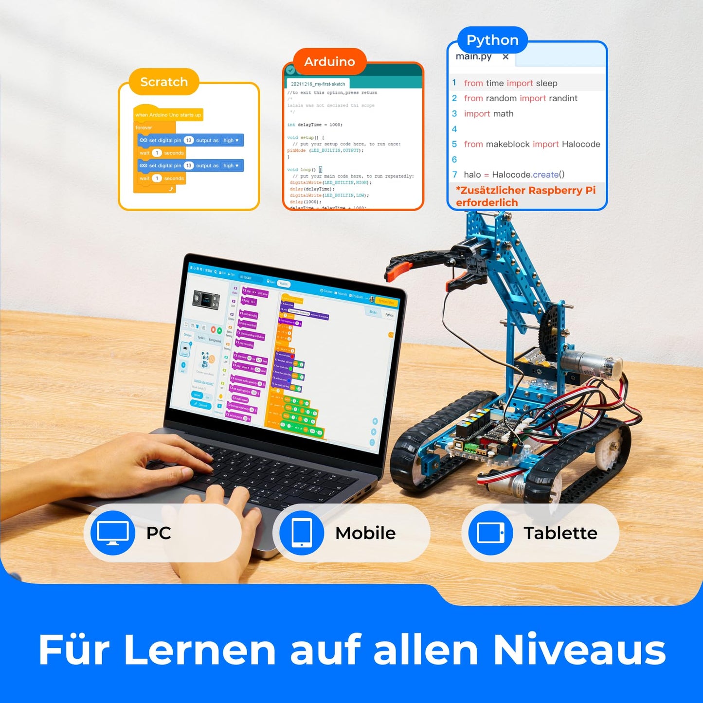Makeblock mBot Ultimate Robot Build 10 in 1, 160+ mechanical building modules for programming development, programmable robot compatible with Scratch Arduino programming, STEM toy.