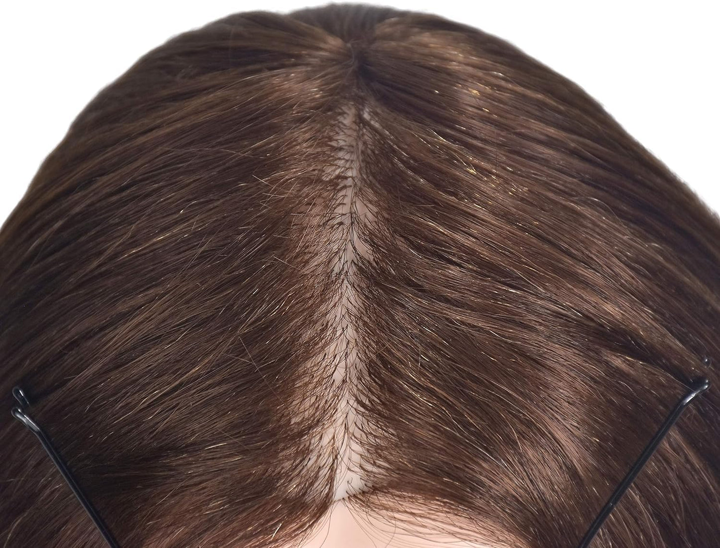 Practice head with 100% real hair, for professional styling, hairstyling, makeup practice doll, with screw clamp.