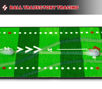 SAPLIZE Golf putting mat with visible ball traces, putting alignment mirror, 20 inches x 10 feet indoor putting mat for home office practice aid.