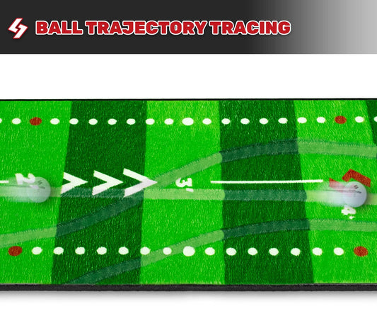 SAPLIZE Golf putting mat with visible ball traces, putting alignment mirror, 20 inches x 10 feet indoor putting mat for home office practice aid.