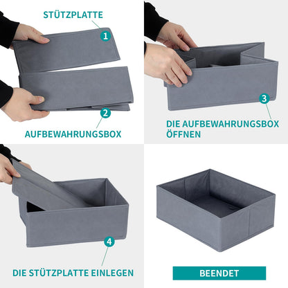 ORLISA 2-piece drawer organizer set compatible with PAX wardrobe 50x35 cm, Foldable, Sturdy, Robust storage boxes for clothing, Grey