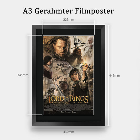 HWC Trading Lord Of The Rings The Return Of The King A3 Framed Signed Printed Autographs Picture Print Photo Display Gift For Movie Fans