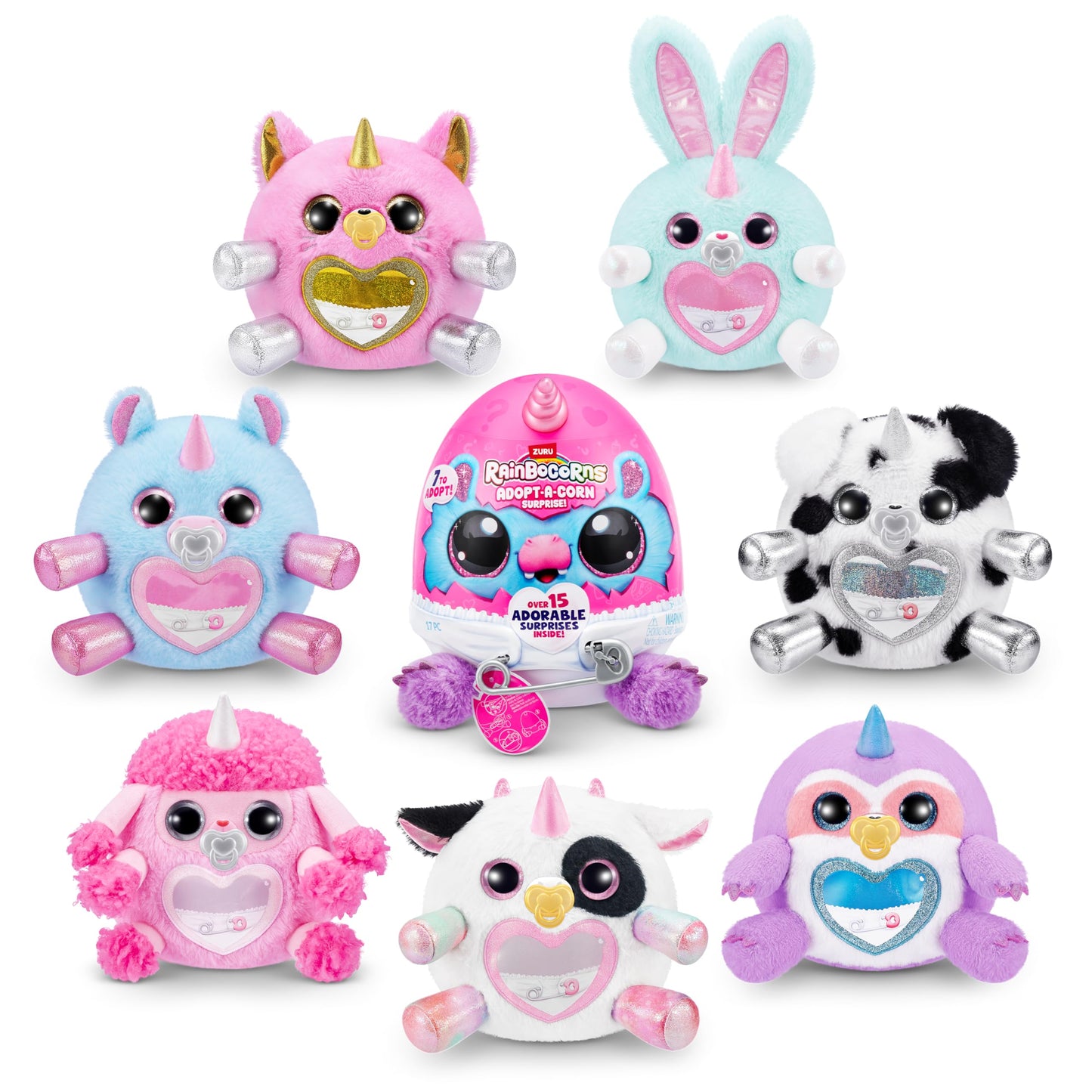 Rainbocorns, Adopt-A-Corn Surprise (Bunny) by ZURU. Plush toy, collector's plush, baby, surprise eggs for girls & kids.
