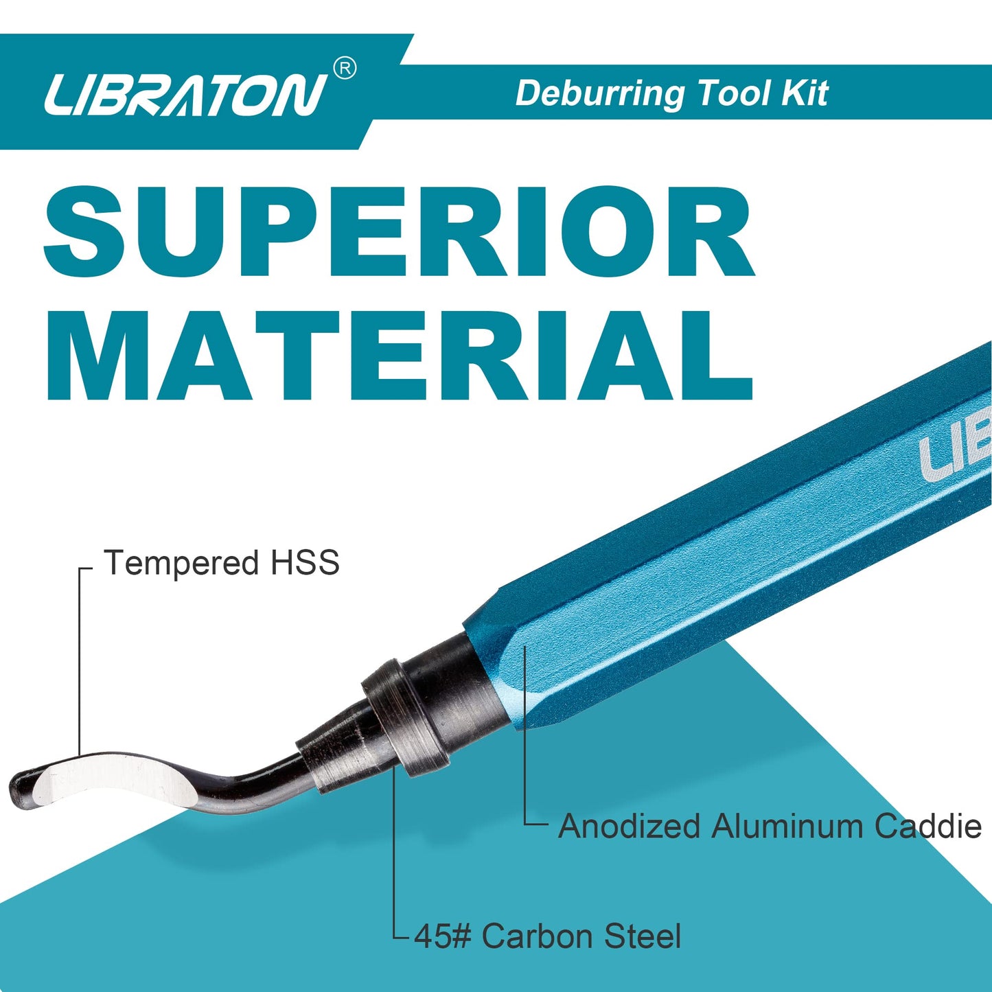 Libraton deburrer with 11 blades (BS1010), hand deburrer, plastic deburrer, universal deburring tool for plastic (including 3D printing), metal, stainless steel, aluminum, steel