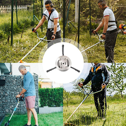 Ellxen 2 Pieces Steel Wire Grass Trimmer Head, Cutter Weed Trimmer Wire Blade for Garden Grass Trimmer Head Lawn Mower Electric Tool (3 Heads)