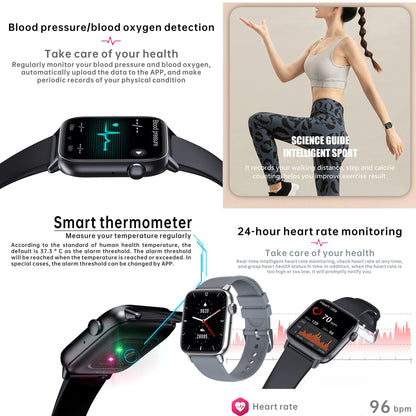 Women's smartwatch with phone function, 1.8-inch HD touchscreen wristwatch heart rate monitor with 123 sports modes SpO2 sleep monitor IP68, menstrual cycle fitness tracker pedometer calories Android iOS (Silver)