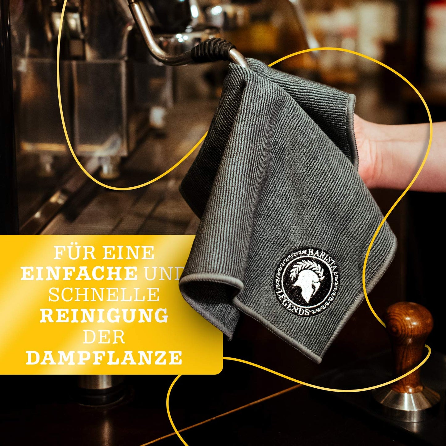 Barista Legends® Barista Cloth Set 4 Pieces - 30x30cm Barista Cloths for cleaning your coffee equipment (Barista Cloths)