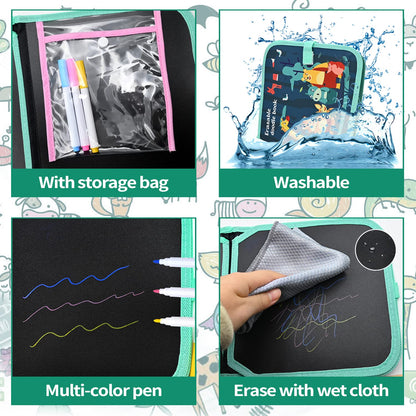 Magic chalkboard for kids, large, magnetic, creative toy for girls and boys, 3 years, graffiti, magnetic, multicolor, wipeable, learning gift for toddlers.
