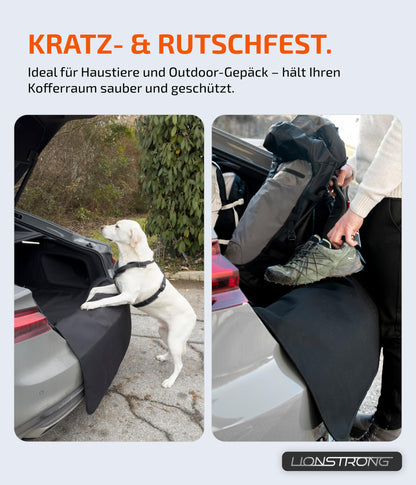 LIONSTRONG® Trunk Protector [PADDED & WATERPROOF] - Universal protection mat suitable from small cars to SUVs - Trunk protection for dogs - Scratch-resistant and slip-resistant.