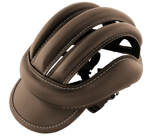 Onogal 3486 Retro Leather Bike Helmet, Standard Size for Adults, Brown