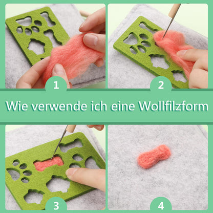 40 colors felt wool basic set Basic felting tools and accessories for beginners, needle felting set needle felting tools for wet felting, dry felting, and DIY felt animal crafts
