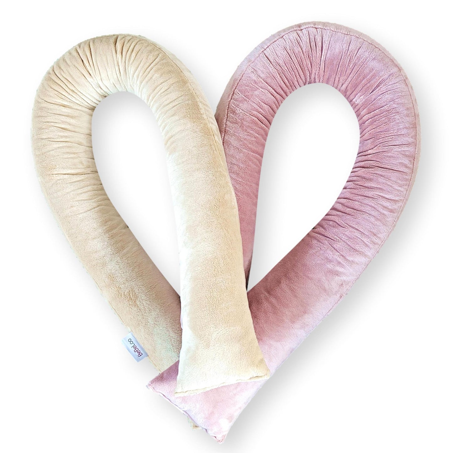 Bebeloo bed snake, bed roller, bed pillow, side sleeper pillow, nursing pillow, cuddle pillow, bed surround, draft stopper (pastel pink, 300 cm)