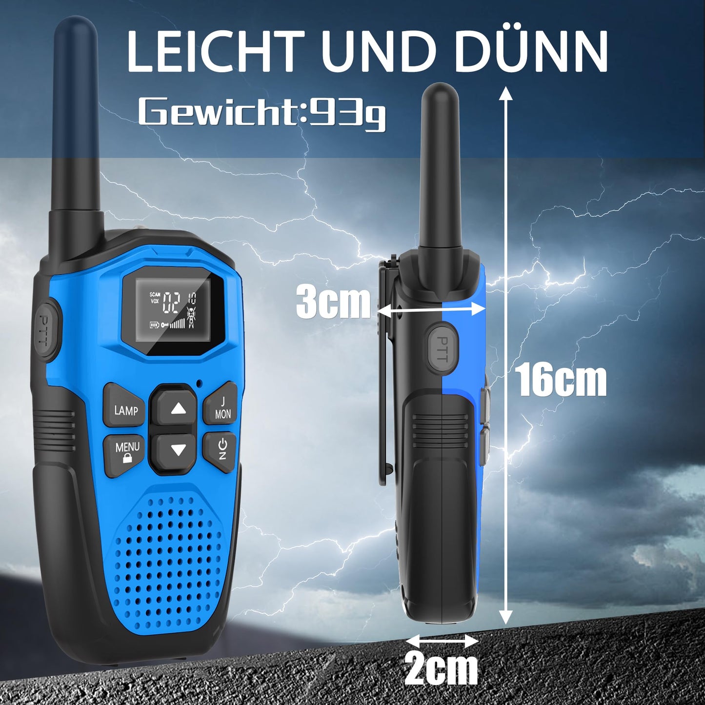 Rechargeable walkie talkie for kids with built-in Li-Ion battery, NXGKET walkie talkie 2-pack toy for girls and boys ages 5 and up, 16 channels radios with flashlight for outdoor games, camping, hiking.