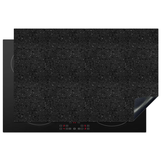 KitchenYeah© Stove Cover One-Piece Kitchen Stove Cover Induction Cooktop Glass Ceramic Stove Covers Vinyl Mat Rollable Granite - Black - Gray - Dark - 81x52 cm