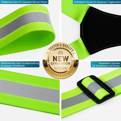 Topward warning vest safety vest for bike car running vest jogging, high-vis reflective warning vest for optimal visibility, women men children vests, LEDs day and night motorcycle cycling.