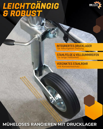 The Drive | jockey wheel 150kg | for car trailers | Ø 48mm with clamp holder | including attachment kit