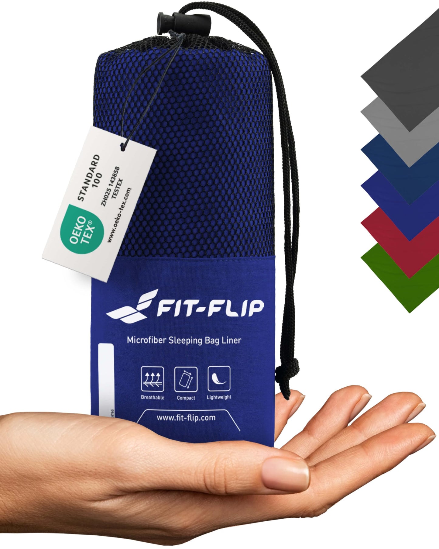 Fit-Flip Hut Sleeping Bag Ultra Light, Microfiber Sleeping Bag Inlay with extra pillow pocket, Inlet Sleeping Bag silky soft, Travel Sleeping Bag as well as Inner Sleeping Bag, Royal Blue