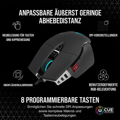 CORSAIR M65 RGB ULTRA Wired Tunable FPS Gaming Mouse - 26,000 DPI - Optical Switches - Weight System - AXON Hyper-Processing Technology - iCUE Compatible - PC, Mac, PS5, PS4, Xbox - Black