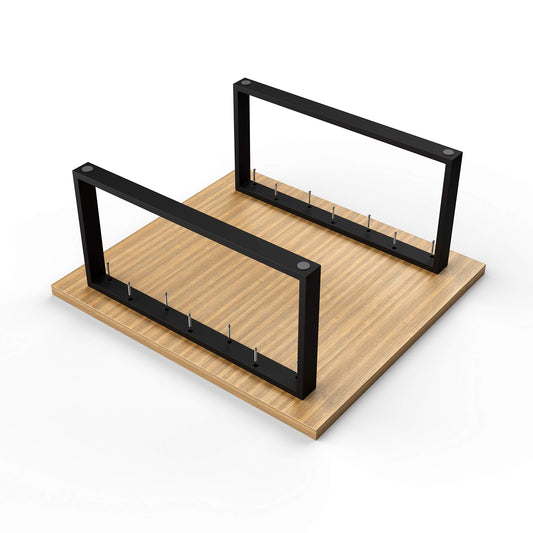 sossai® coffee table legs made of steel (powder-coated) | CKK1 | Color: Black | Width 60 cm x Height 40 cm | 2 pieces (pair) | Design table legs